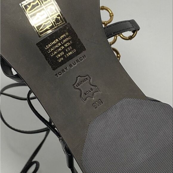Tory Burch Multi-Logo Leather Lace-Up Sandals size 9 - Picture 13 of 13